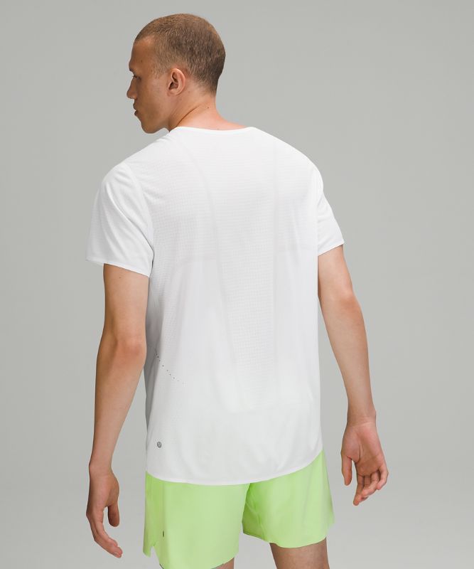 Camisa Lululemon Fast and Free Short Sleeve Shirt Breathe Hombre Blancos | 43890-NRZQ