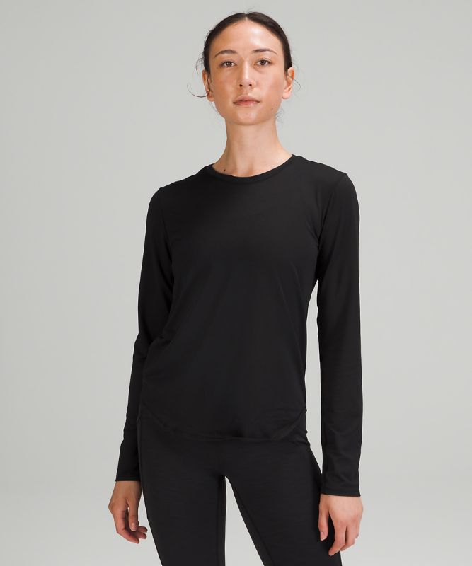 Camisa Lululemon High Neck Running and Training Long Sleeve Shirt Online Only Mujer Negros | 86907-YSXK