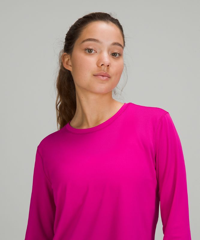 Camisa Lululemon High Neck Running and Training Long Sleeve Shirt Online Only Mujer Ripened Raspberry | 08169-NHRY