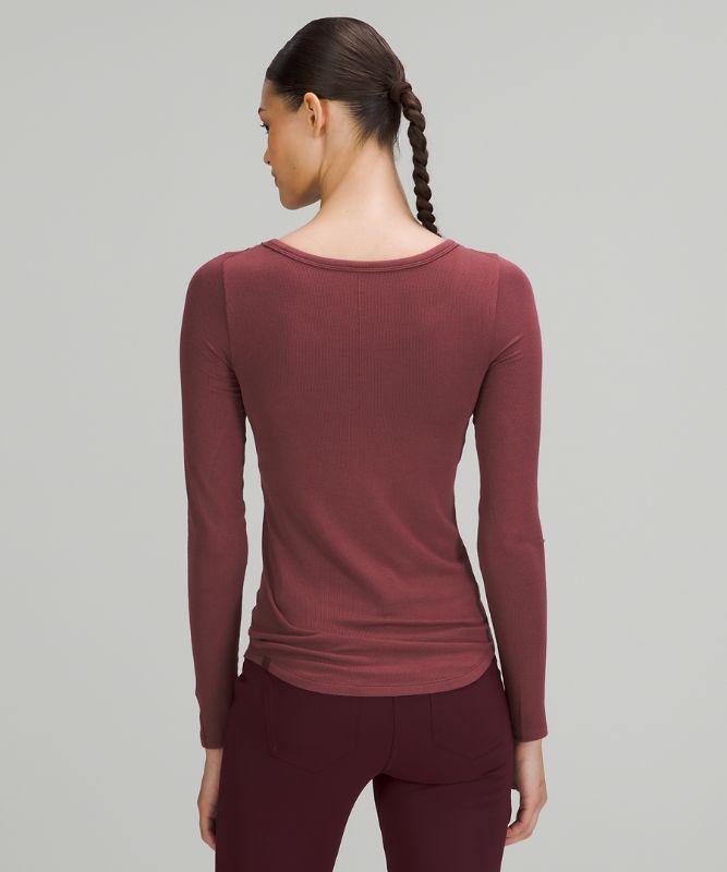 Camisa Lululemon Hold Tight Scoop Neck Long Sleeve Shirt Online Only Mujer Rojos | 72905-HEAN