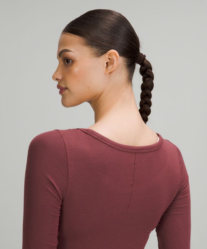 Camisa Lululemon Hold Tight Scoop Neck Long Sleeve Shirt Online Only Mujer Rojos | 72905-HEAN