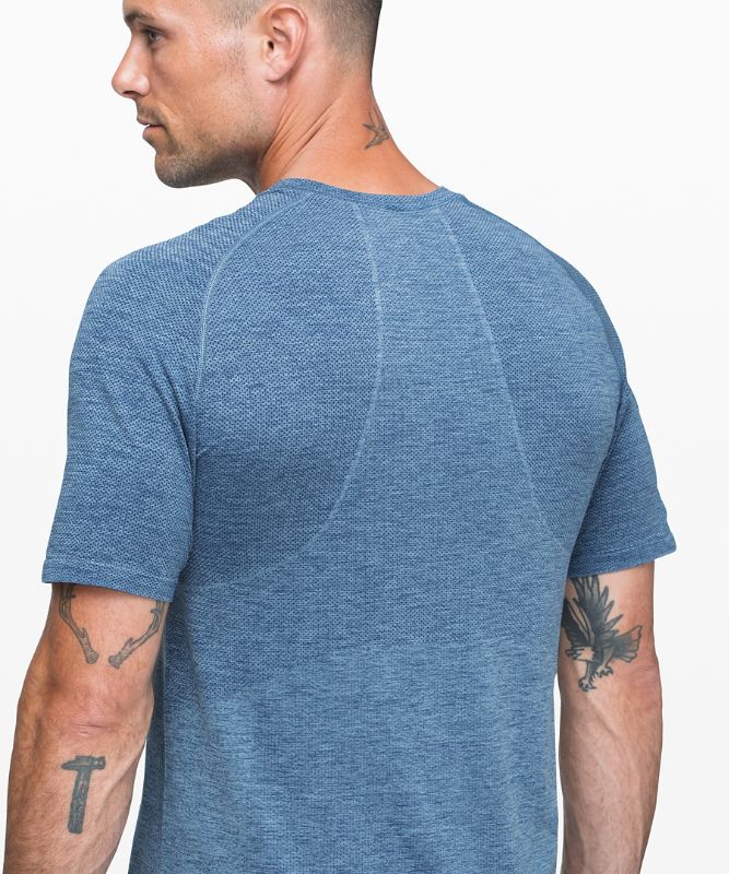 Camisa Lululemon Metal Vent Tech Short Sleeve Shirt 2.0 Hombre Grises Azules | 31789-PKTQ