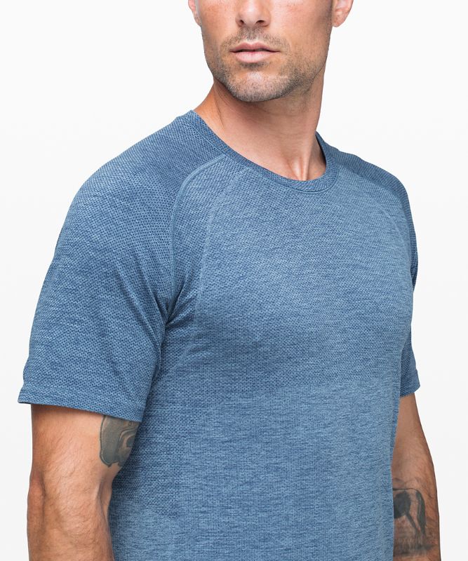 Camisa Lululemon Metal Vent Tech Short Sleeve Shirt 2.0 Hombre Grises Azules | 31789-PKTQ