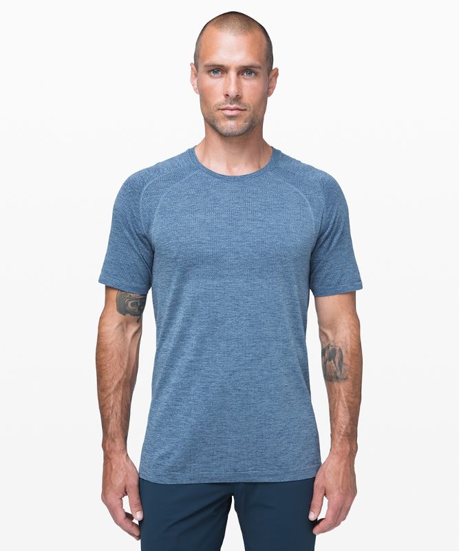 Camisa Lululemon Metal Vent Tech Short Sleeve Shirt 2.0 Hombre Grises Azules | 31789-PKTQ