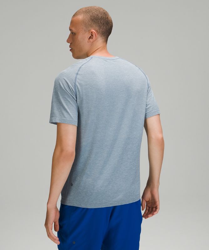 Camisa Lululemon Metal Vent Tech Short Sleeve Shirt 2.0 Hombre Blancos Azules | 48713-SPZY