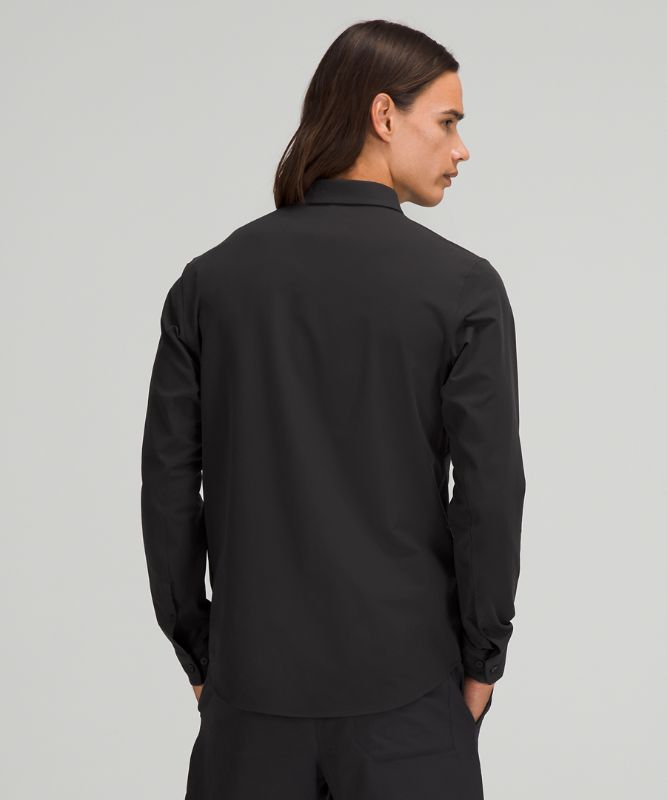 Camisa Lululemon New Venture Long Sleeve Shirt Hombre Negros | 85401-IKCM