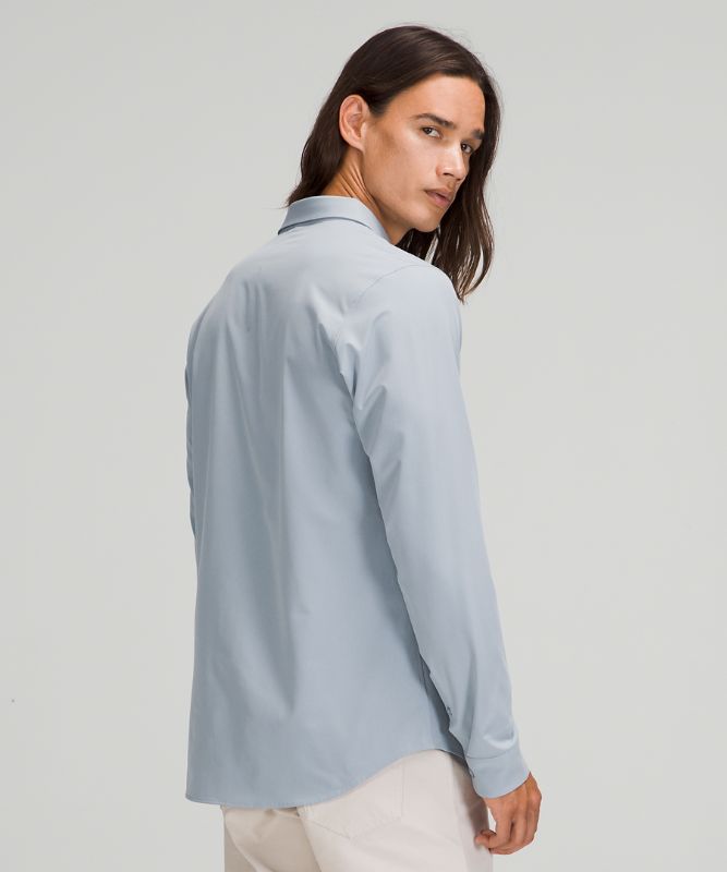 Camisa Lululemon New Venture Long Sleeve Shirt Hombre Chambray | 47615-KWTZ