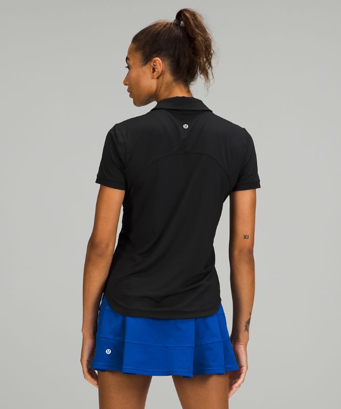 Camisa Lululemon Quick-Drying Short Sleeve Polo Shirt Online Only Mujer Negros | 64209-ZYCG