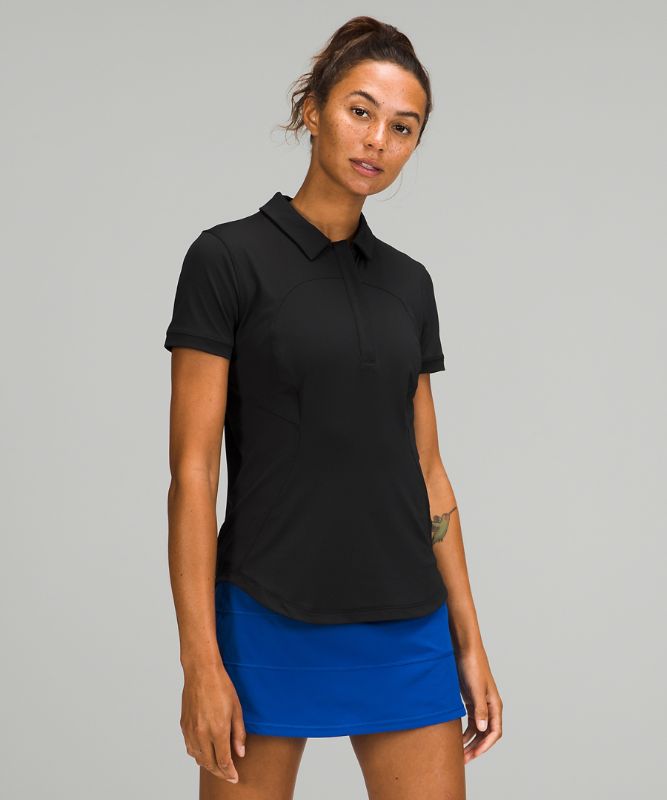 Camisa Lululemon Quick-Drying Short Sleeve Polo Shirt Online Only Mujer Negros | 64209-ZYCG