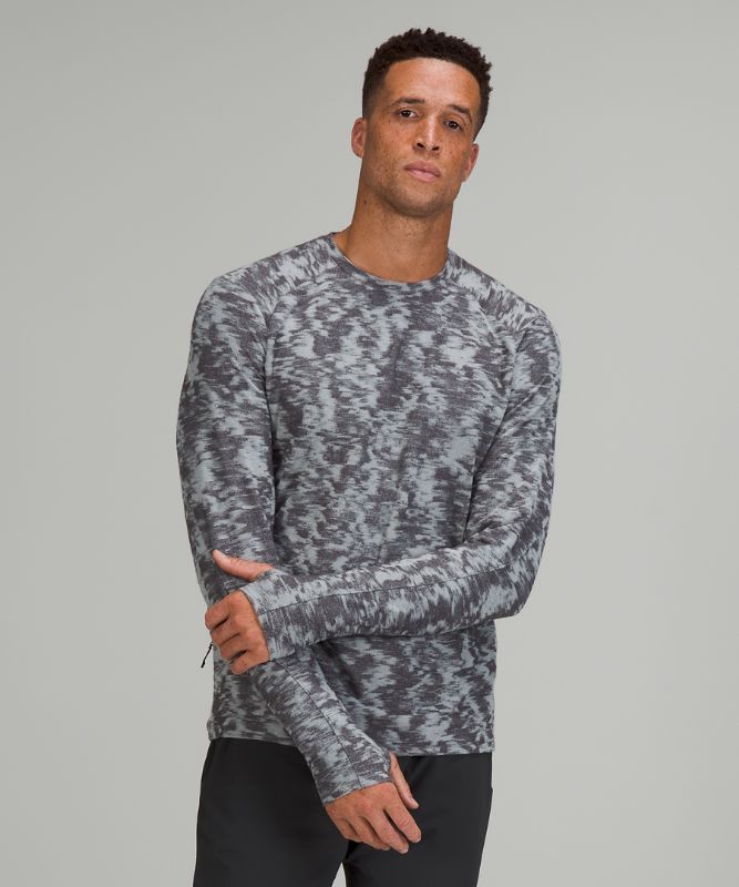 Camisa Lululemon Surge Warm Long Sleeve Shirt Hombre Grises Negros Grises | 53897-ENWZ