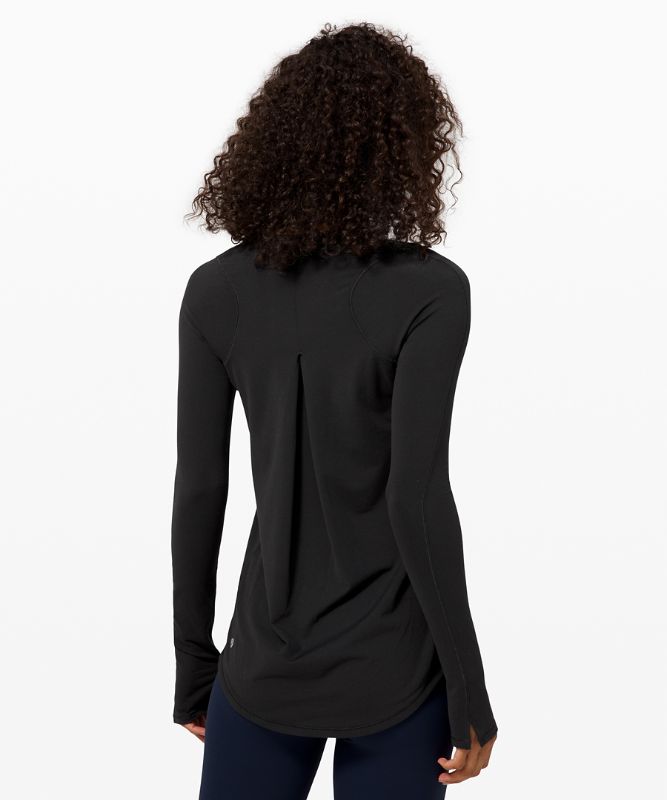 Camisa Lululemon Tuck and Flow Long Sleeve Shirt Mujer Negros | 34789-XPOI