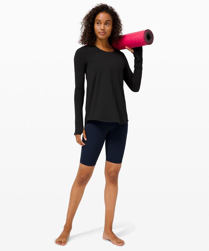 Camisa Lululemon Tuck and Flow Long Sleeve Shirt Mujer Negros | 34789-XPOI