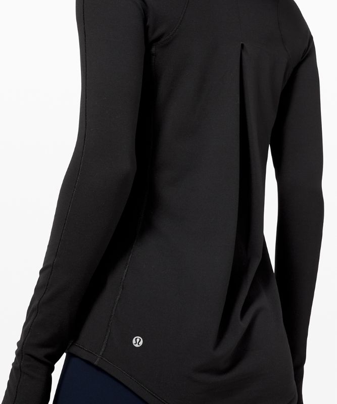 Camisa Lululemon Tuck and Flow Long Sleeve Shirt Mujer Negros | 34789-XPOI