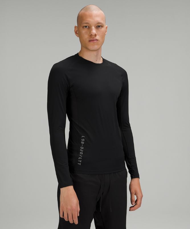 Camisa Lululemon Vital Drive Long Sleeve Shirt Hombre Negros | 54260-RTFN