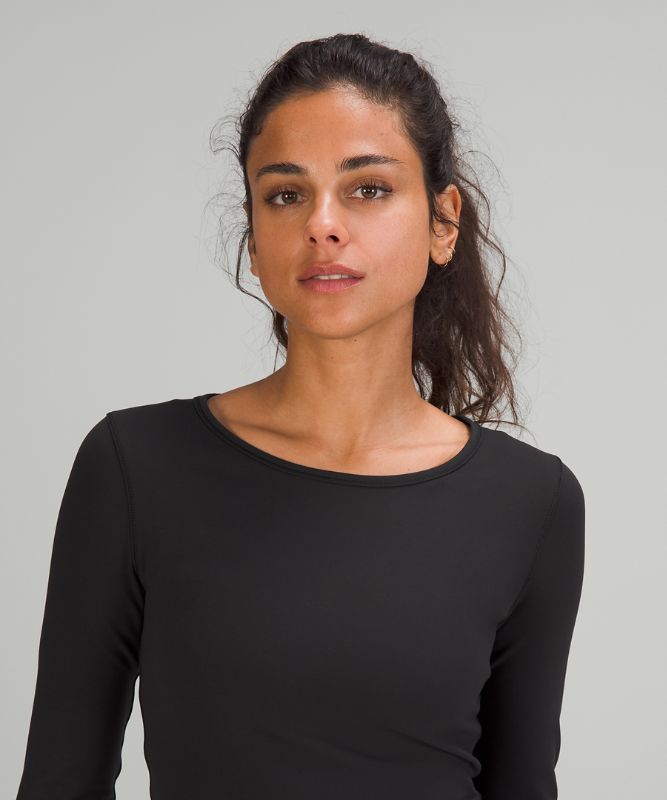 Camisa Lululemon Wunder Train Cropped Long Sleeve Shirt Mujer Negros | 38176-VGTZ