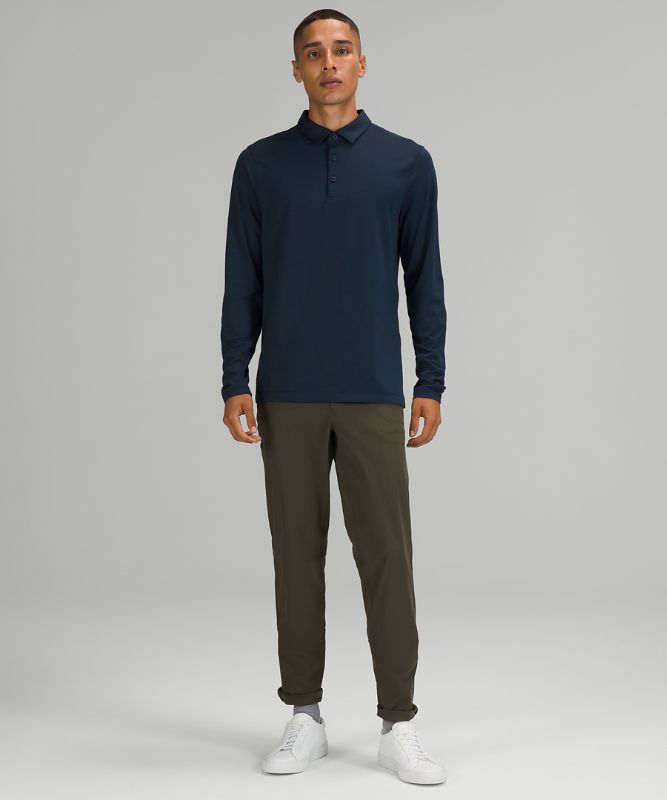 Camisa Polo Lululemon Evolution Long Sleeve Hombre Azul Marino | 80692-IMRL