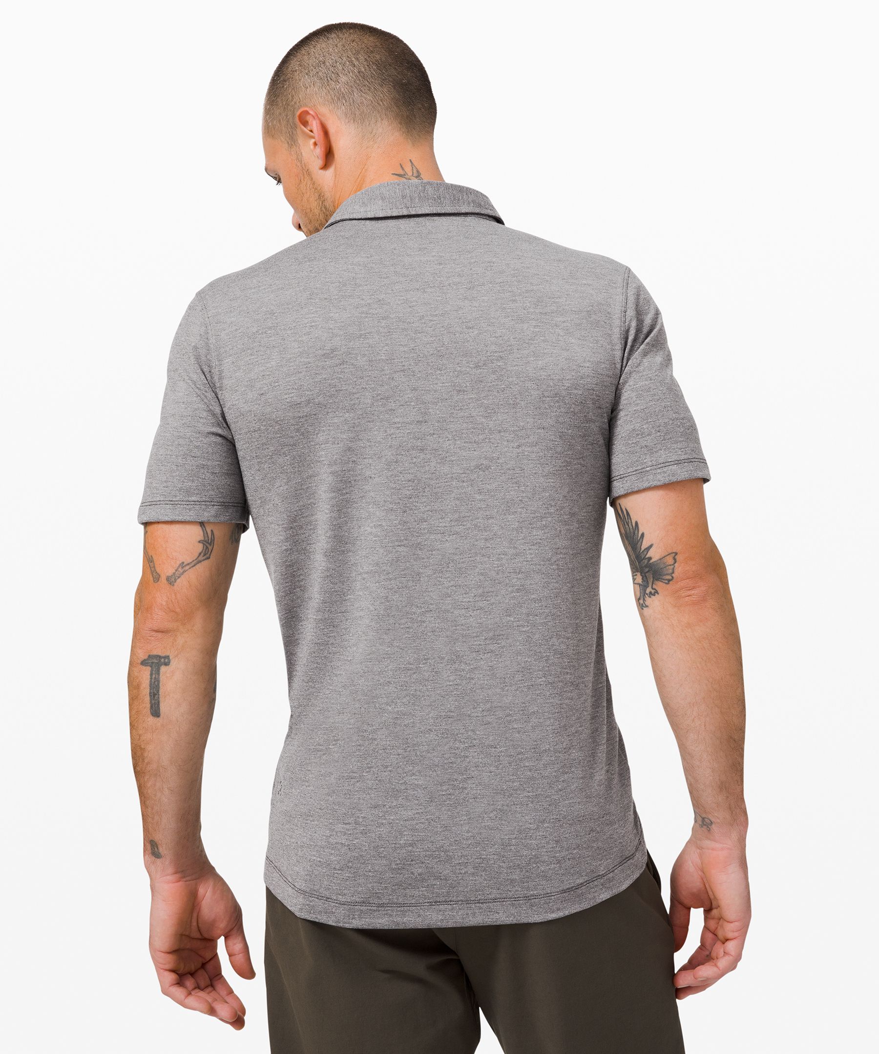 Camisa Polo Lululemon Evolution Short Sleeve Hombre Negros | 42309-FMBV