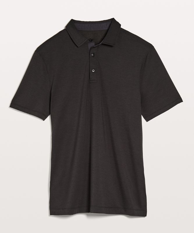 Camisa Polo Lululemon Evolution Short Sleeve Hombre Negros | 31047-MEIT