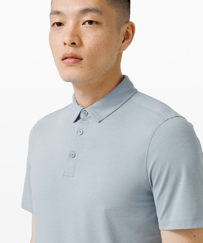 Camisa Polo Lululemon Evolution Short Sleeve Hombre Chambray | 70852-PEZN