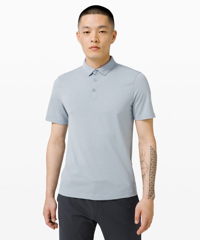 Camisa Polo Lululemon Evolution Short Sleeve Hombre Chambray | 70852-PEZN