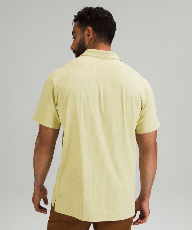 Camisa Polo Lululemon Snap Front Performance Polo SS Hombre Blancos Verdes | 63415-JFEM