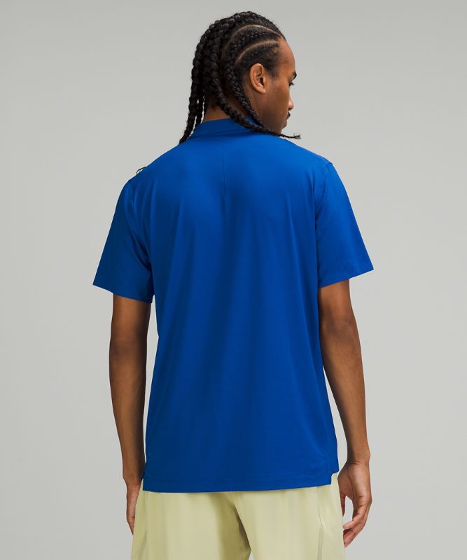 Camisa Polo Lululemon Snap Front Performance Short Sleeve Polo Shirt Hombre Azules | 87594-AWQP