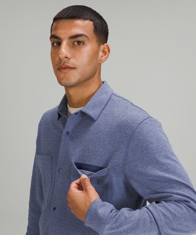 Camisas Lululemon Soft Knit Overshirt Hombre Heathered Larkspur | 30185-TQVB