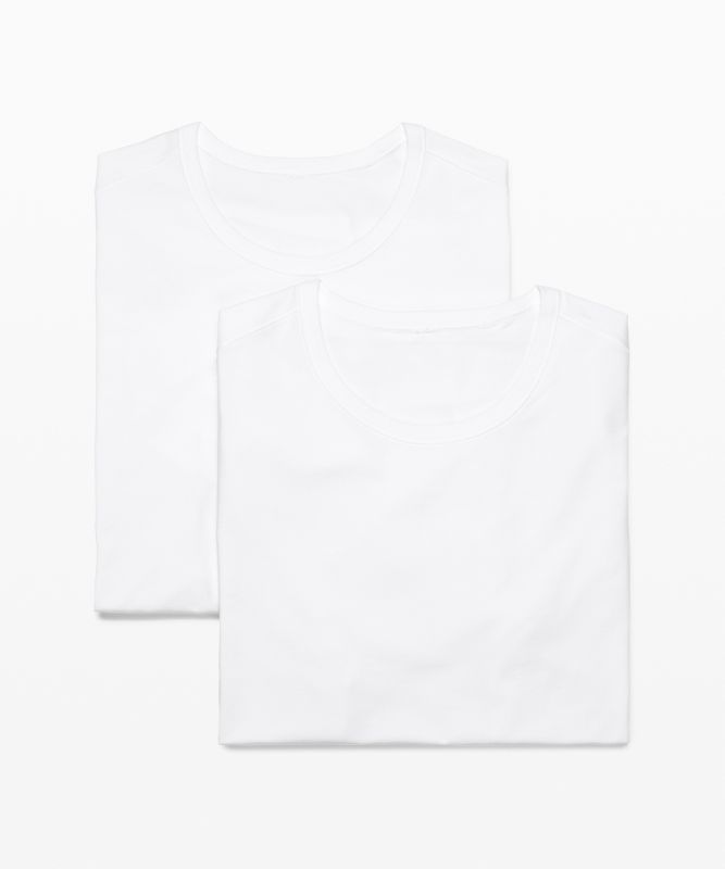 Camiseta Lululemon 5 Year Basic 2 Pack Online Only Hombre Blancos Blancos | 76320-CJTK