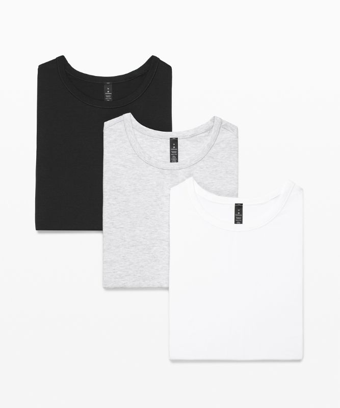 Camiseta Lululemon 5 Year Basic 3 Pack Online Only Hombre Negros Blancos Grises Claro | 31689-RLWA