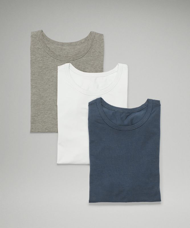 Camiseta Lululemon 5 Year Basic 3 Pack Online Only Hombre Grises Verde Oliva Azules | 13285-UWYD