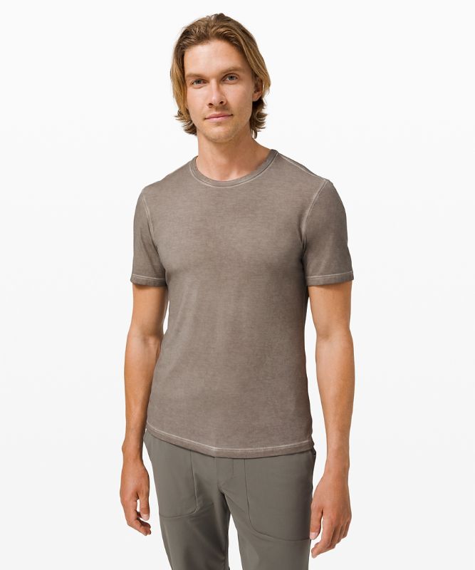 Camiseta Lululemon 5 Year Basic Tee Sun Wash Hombre Grises Oscuro Naranjas Azules | 37895-DARS