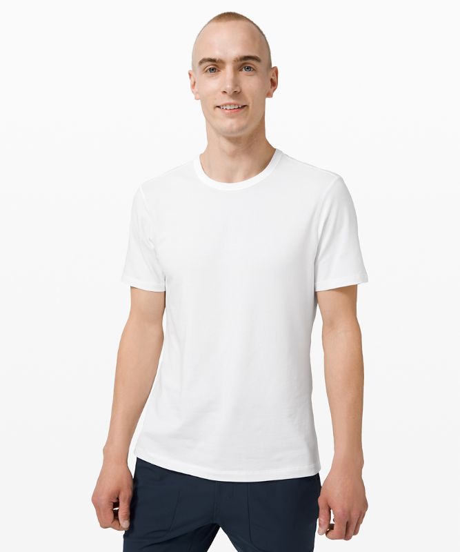 Camiseta Lululemon 5 Year Basic Tee Sun Wash Hombre Blancos | 14805-OSKJ