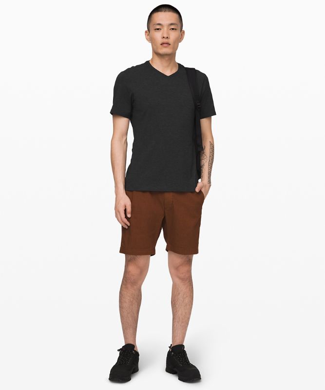 Camiseta Lululemon 5 Year Basic V Hombre Negros | 09187-QIDH