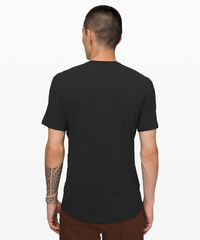 Camiseta Lululemon 5 Year Basic V Hombre Negros | 09187-QIDH