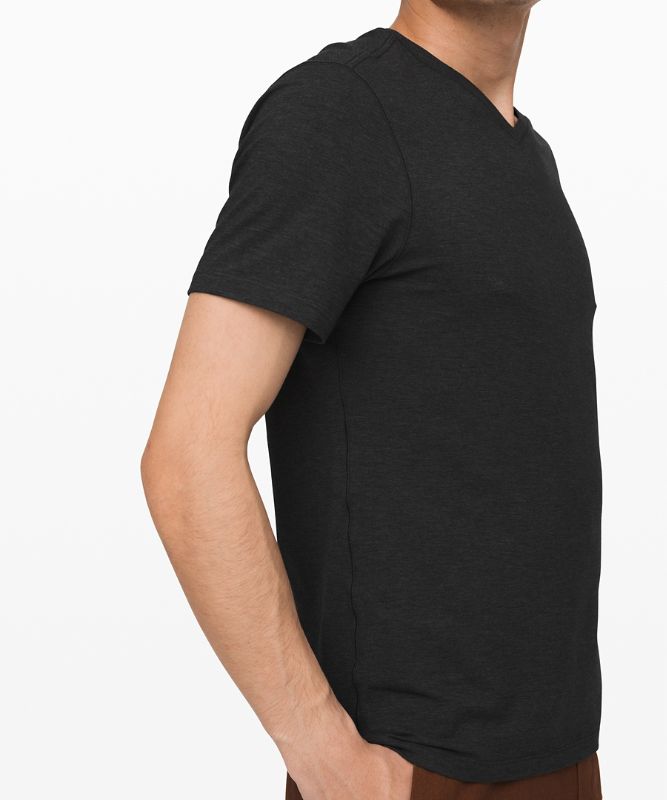 Camiseta Lululemon 5 Year Basic V Hombre Negros | 09187-QIDH