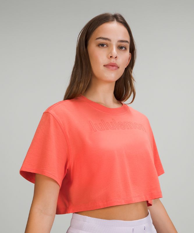 Camiseta Lululemon All Yours Cropped Graphic Mujer Coral | 18096-QPNG