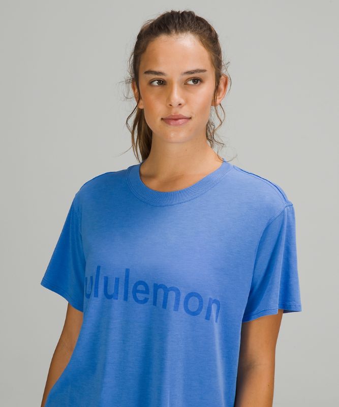 Camiseta Lululemon All Yours Graphic Short Sleeve lululemon Mujer Azules | 73920-RNCY