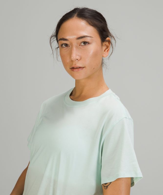 Camiseta Lululemon All Yours Tee Pima Cotton Mujer Verde Menta | 20914-RNHQ