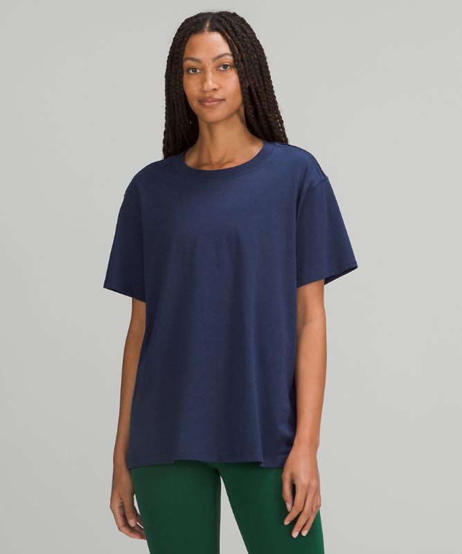 Camiseta Lululemon All Yours Tee Pima Cotton Mujer Night Sea | 67382-XZCM