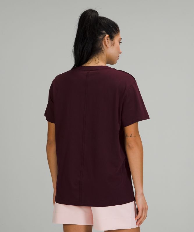 Camiseta Lululemon All Yours Tee Pima Cotton Mujer Cassis | 75619-JMVZ