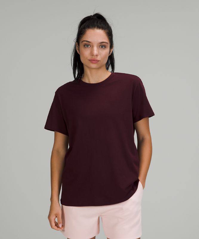 Camiseta Lululemon All Yours Tee Pima Cotton Mujer Cassis | 75619-JMVZ