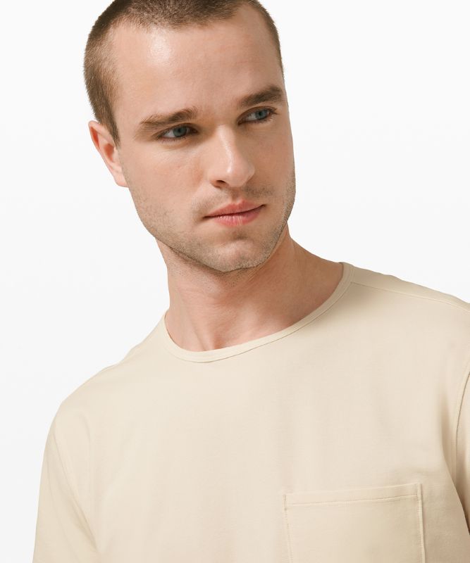 Camiseta Lululemon Chest Pocket Relaxed Fit T Hombre Blancos | 02798-FTZM