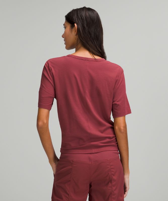 Camiseta Lululemon Crescent Online Only Short Sleeve Mujer Mulled Wine | 03687-ZBSI