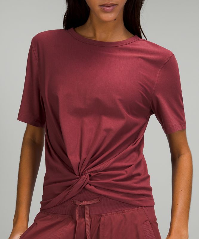 Camiseta Lululemon Crescent Online Only Short Sleeve Mujer Mulled Wine | 03687-ZBSI