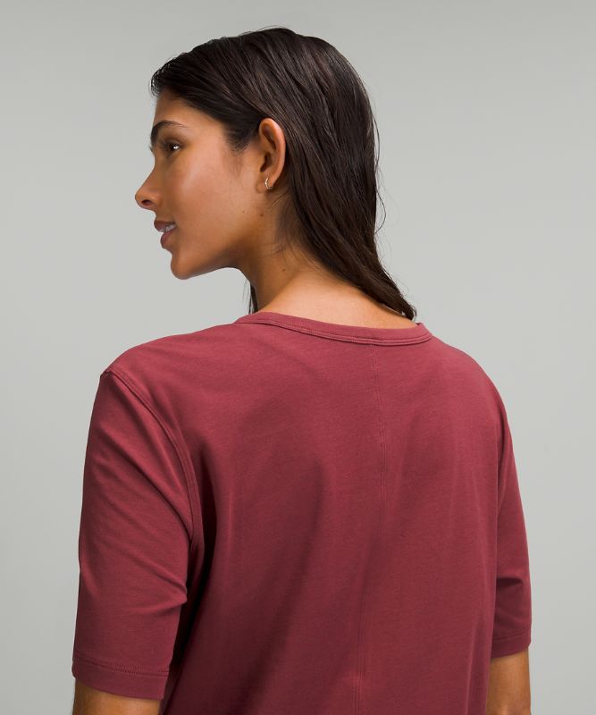 Camiseta Lululemon Crescent Online Only Short Sleeve Mujer Mulled Wine | 03687-ZBSI