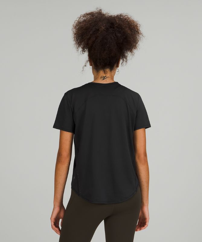 Camiseta Lululemon High Neck Running and Training Short Sleeve Mujer Negros | 08792-CGOV