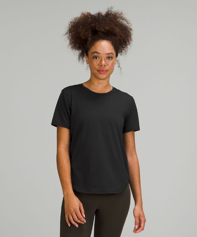 Camiseta Lululemon High Neck Running and Training Short Sleeve Mujer Negros | 08792-CGOV