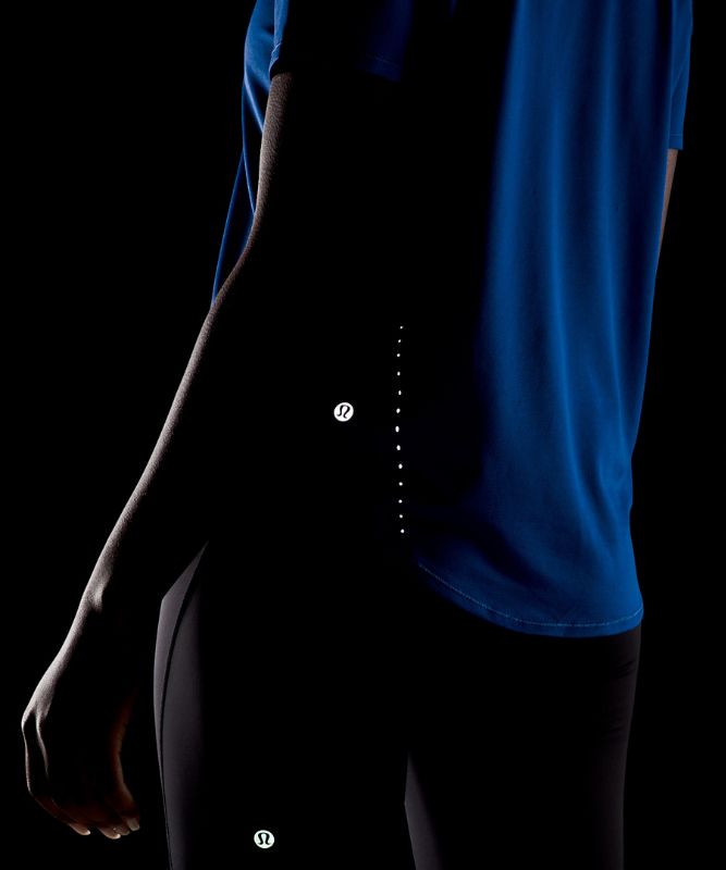 Camiseta Lululemon High Neck Running and Training Short Sleeve Mujer Azules | 93861-ULRK