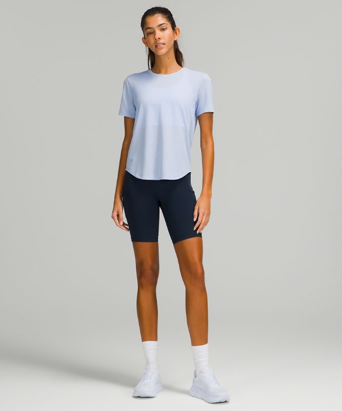 Camiseta Lululemon High Neck Running and Training Short Sleeve Mujer Azules Beige | 40372-SYKI