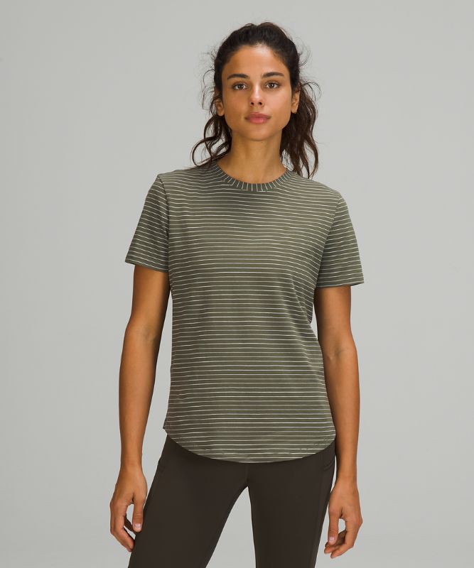 Camiseta Lululemon Love Crew Short Sleeve Mujer Verde Oliva Blancos | 63984-DHCJ